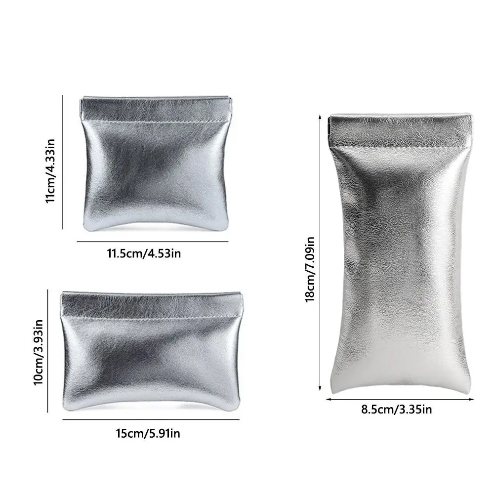 3 أنماط سوبر كول محفظة فضية صغيرة كابل بيانات محمول حقيبة التخزين المفاجئة التلقائي إغلاق السلكية سماعة الحقيبة الرقمية الصغيرة #6