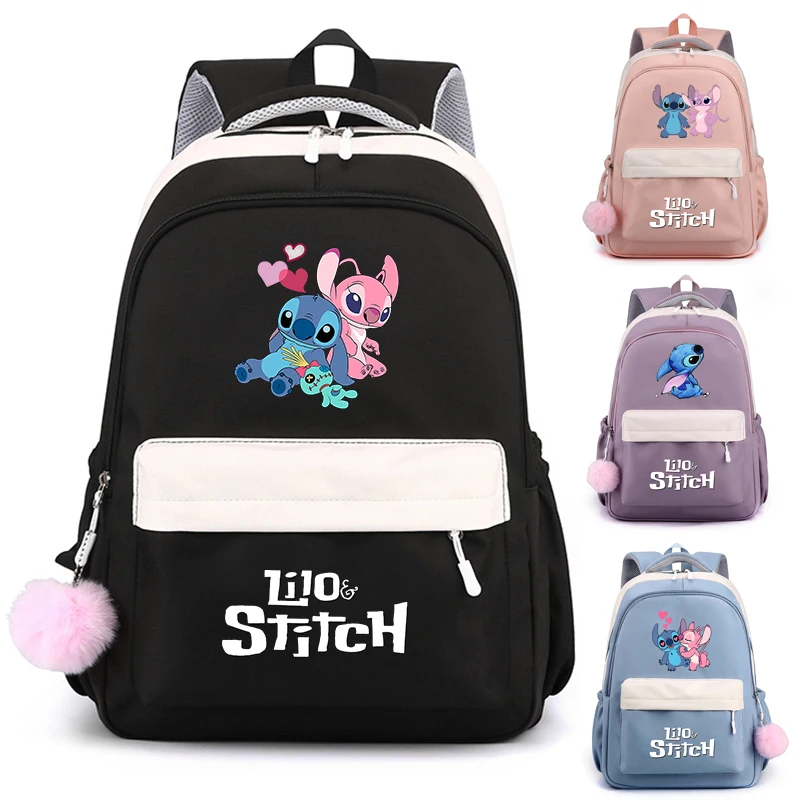 

MINISO Lilo Stitch Backpack Women Bagpack for Teenager Girl Boy School Book Bags Sweet Soft Backpack Mochila Escolar