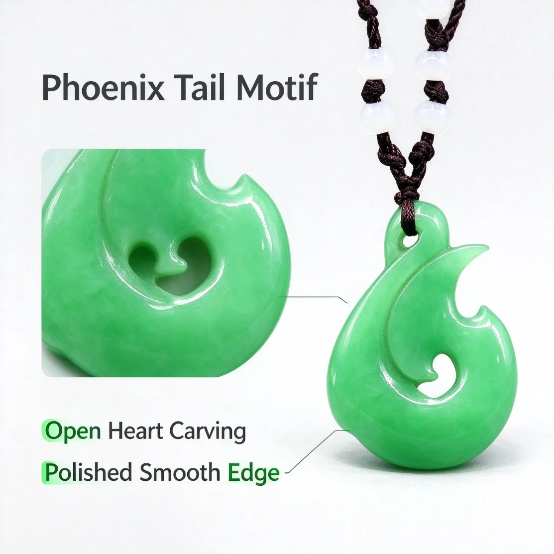 Natural Green Jadeite Flame Pendant Necklace Imperial Green Jade Lucky Amulet Sweater Chain Jewelry Daily Wear Healing Gifts view 3