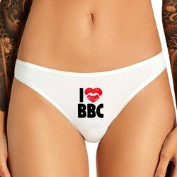 String Homme Thongs Women Sexy I Love Lips BBC Print Underwear for Women Cute Underpants for Girls Sexy Seamless Thong Panties