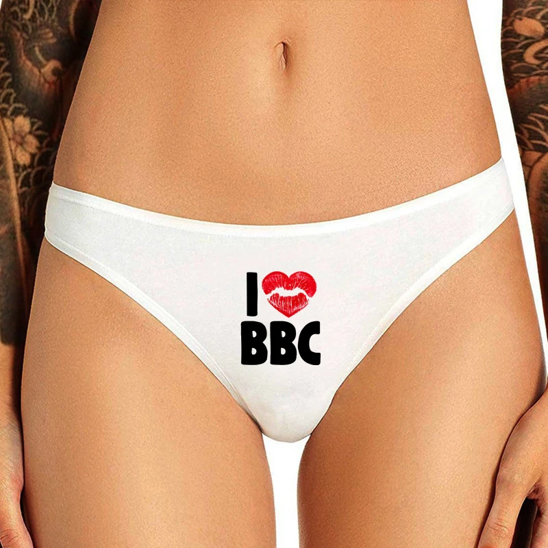 String Homme Thongs Women Sexy I Love Lips BBC Print Underwear for Women Cute Underpants for Girls Sexy Seamless Thong Panties