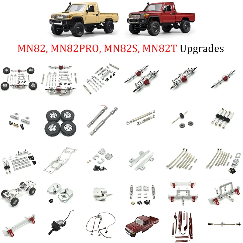 1/12MN82 MN82S MN82PRO Accessory Metal Upgrade Shock Absorbing Circuit Board Shell Light with Battery Charging Cable Parts