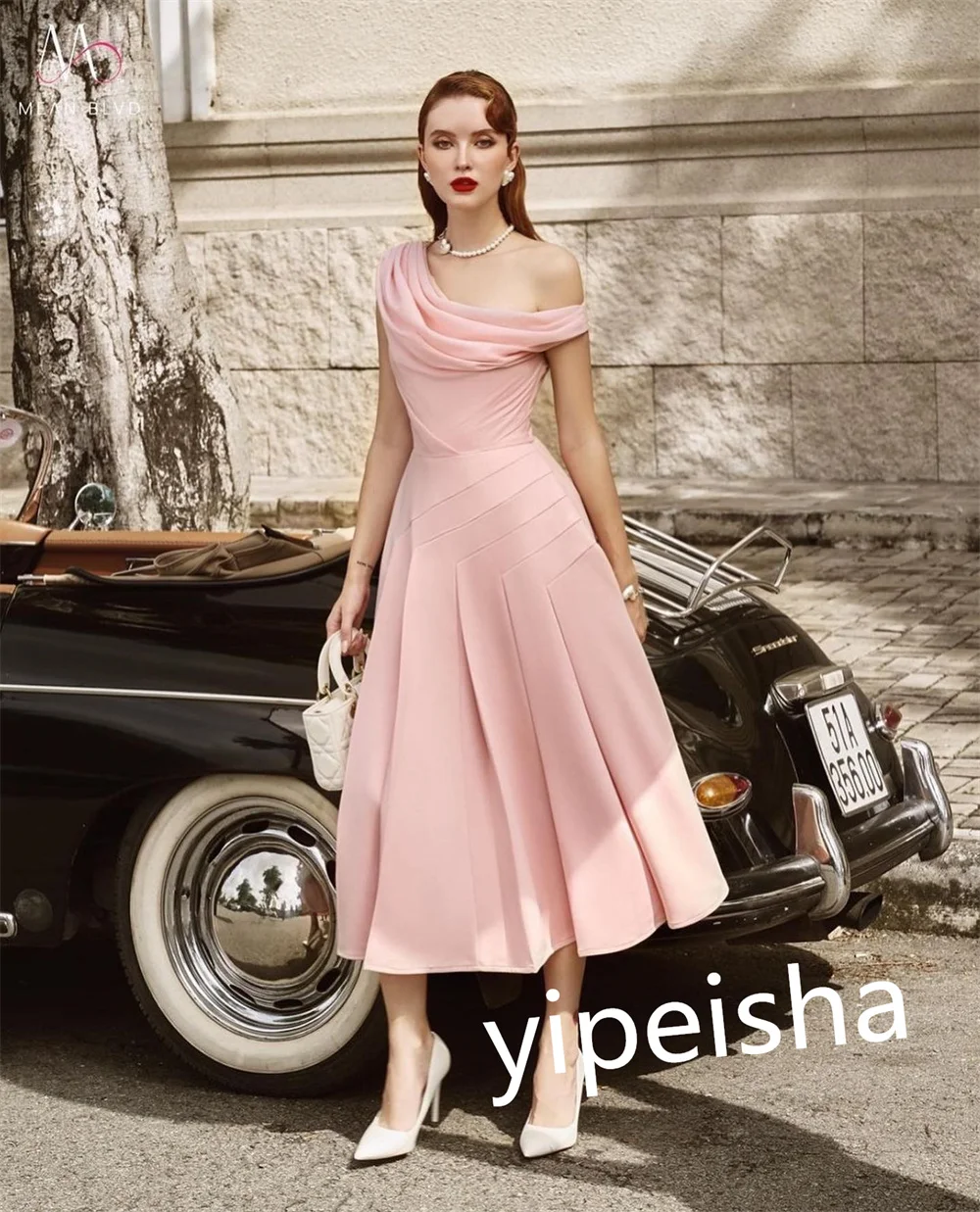 Customized Jiayigong  Classic Modern Style Formal Evening One-Shoulder A-line Pleats Bespoke Occasion Dresses