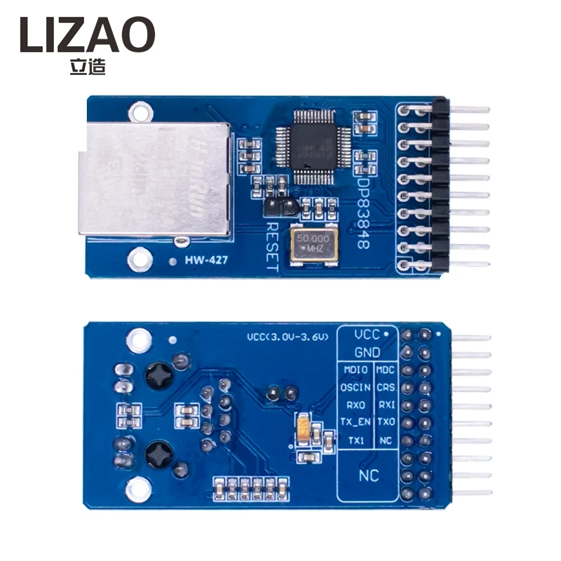 LIZAO DP83848 RJ45 Ethernet Network Module 10/100M PHY Transceiver Web Server Module for Arduino DIY