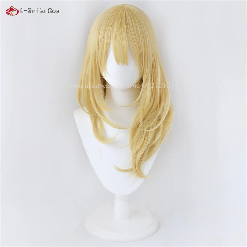 Anime Emma Sano Cosplay Wig 65cm Long Golden Blond Curlu Emma Hair Heat Resistant Halloween Carnival Role Play Women Wig+Wig Cap