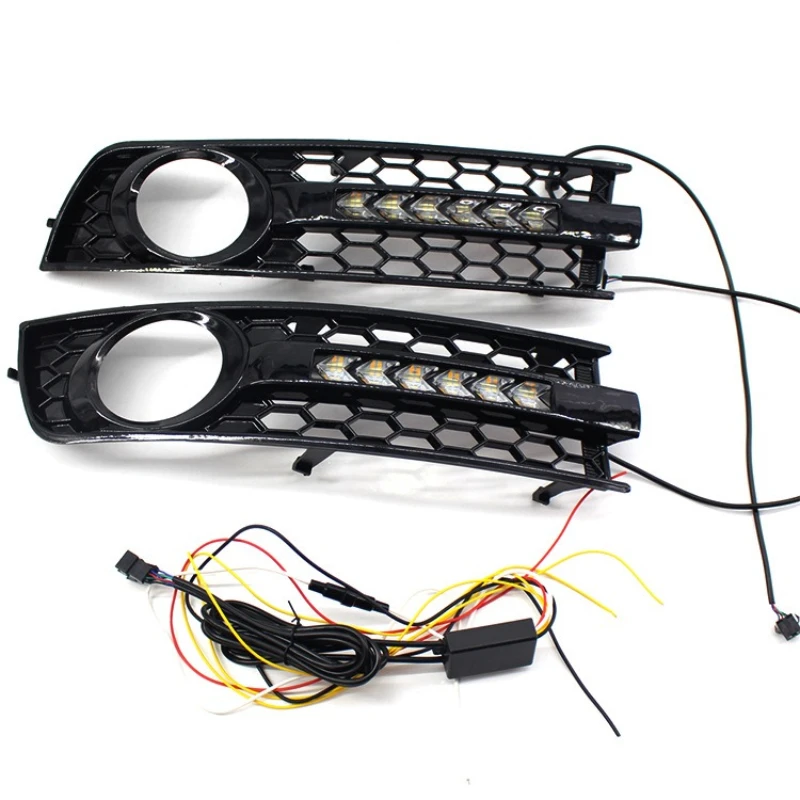 

Suitable for 01-05 Audi A4B6 front bumper grille fog light frame, streamer daytime running light turn signal light