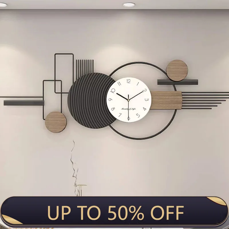 Large Modern Minimalist Wall Clock Luxury Silent Quartz Clock as Dining Room Wall Art Decor Painting for Living Room