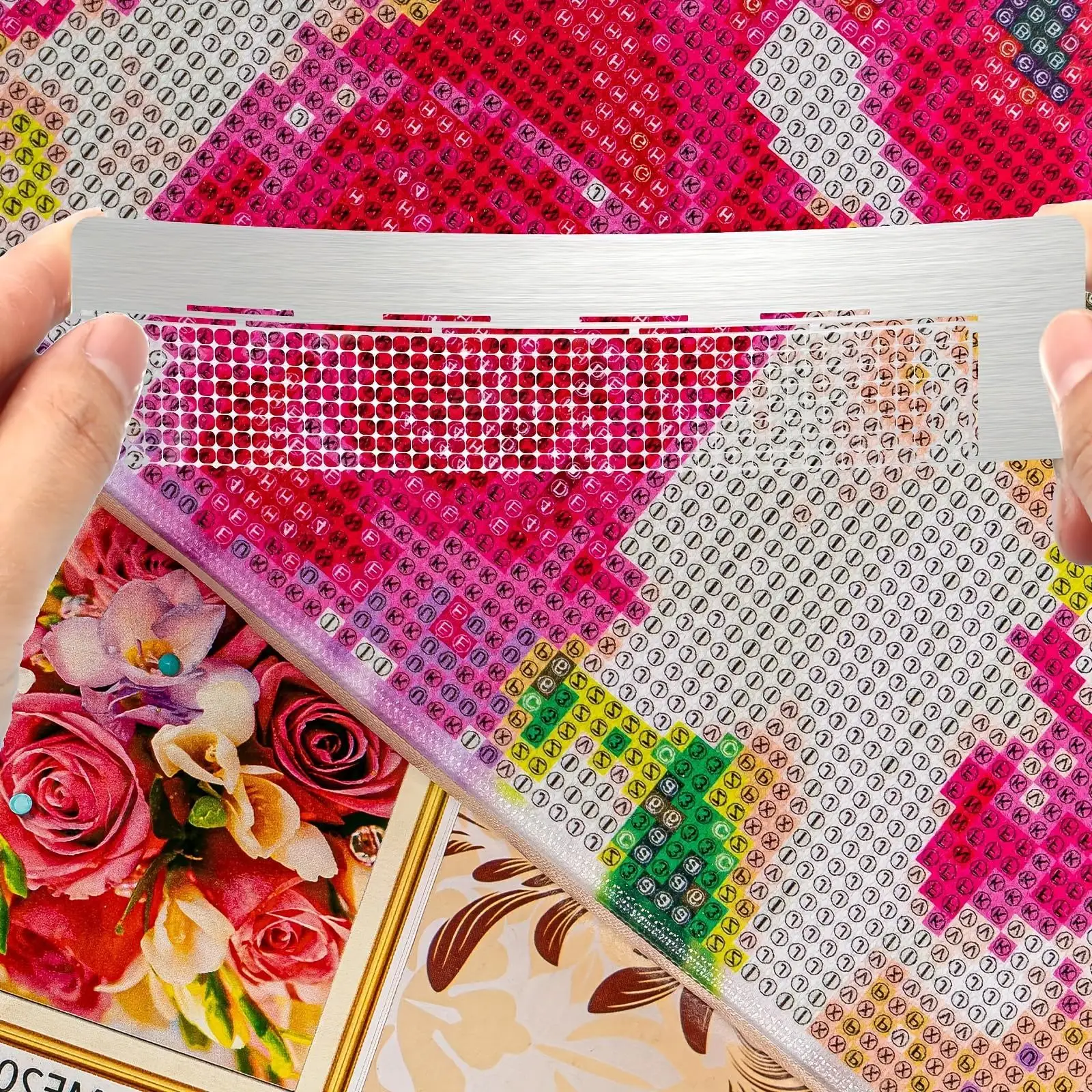 2Pcs Diamond Painting Dotting Ruler Model L141 240 Holes with Nano Adhesive Tool Magic Dotting Ruler - view 6