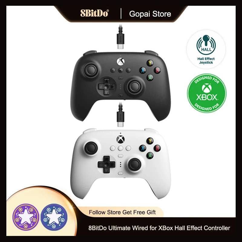 

8bitdo Ultimate проводной геймпад с эффектом зала, джойстик для Xbox серии, S, X, Xbox One, Windows 10 11, для геймпада Microsoft