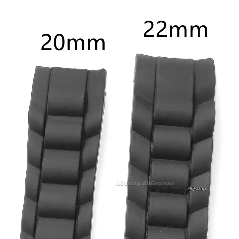 Curved End Watchband for Seiko Waterproof Silicone Wristband for Rolex Rubber Bracelet Universal Replacement Straps Accessories