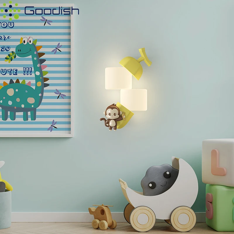 Panda Moderne LED Wandlampen Nordic Leuke Aap voor Kinderkamer Woonkamer Achtergrond Kunst Woondecoratie Verlichtingsarmaturen