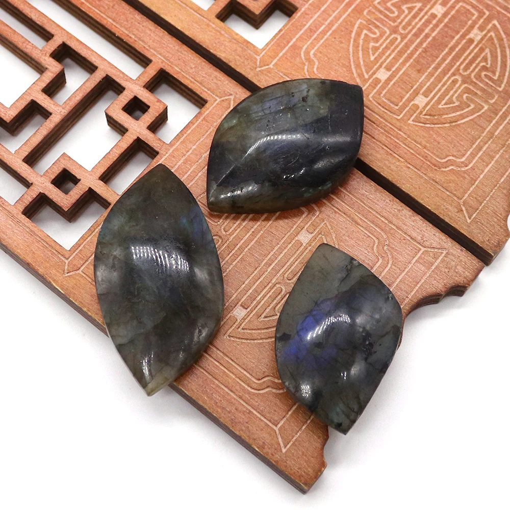 1pc Natural Stone Leaf-shaped Pendant Without Holes Flash Stone Can Be Pierced DIY Necklace Jewelry Accessory Components