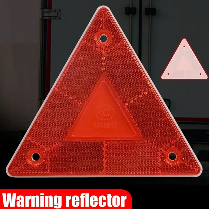 1Pcs Triangle Warning Reflective Strips Vehicle Stop Warning Sign Red Safety Reflector For Trailer RV Board Truck Plate Light