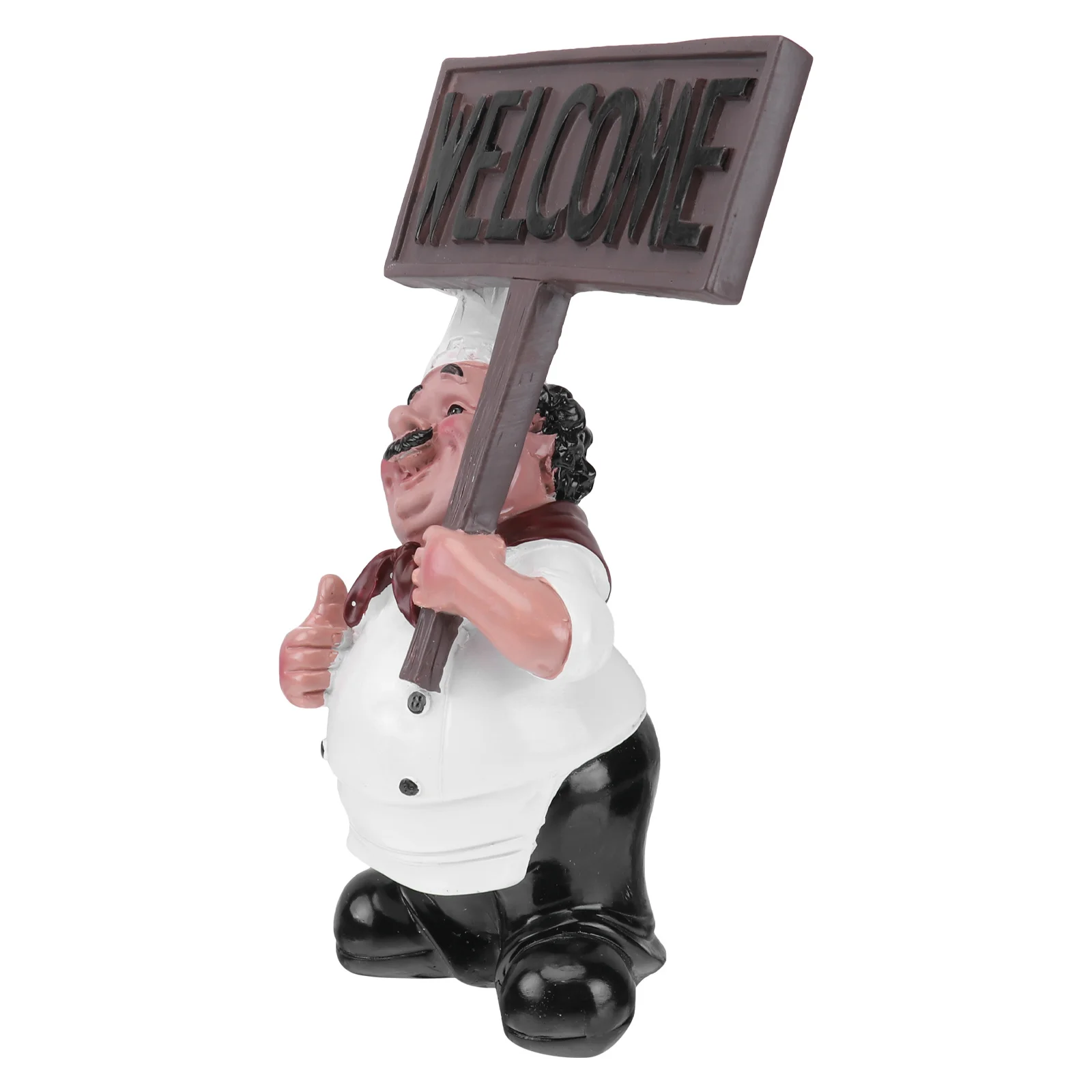 

Mini Chef Statue Home Decor Restaurant Doorway Small Resin Blackboard Figure Ornament