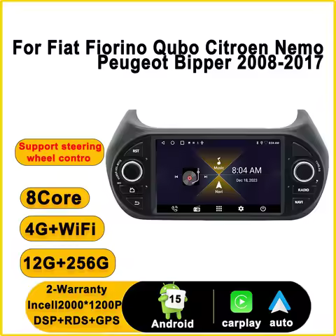 Android Carplay 7'' For Fiat Fiorino Qubo Citroen Nemo Peugeot Bipper 2008-2017 Auto Radio Stereo GPS Multimedia Car Video