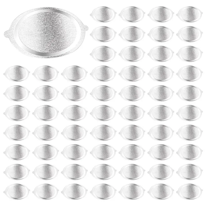 B08B-Aluminum Foil Seal Lids(200 Pcs) With Double Ear Tabs, Strong Sealing Performance, 3-Point Positioning Design