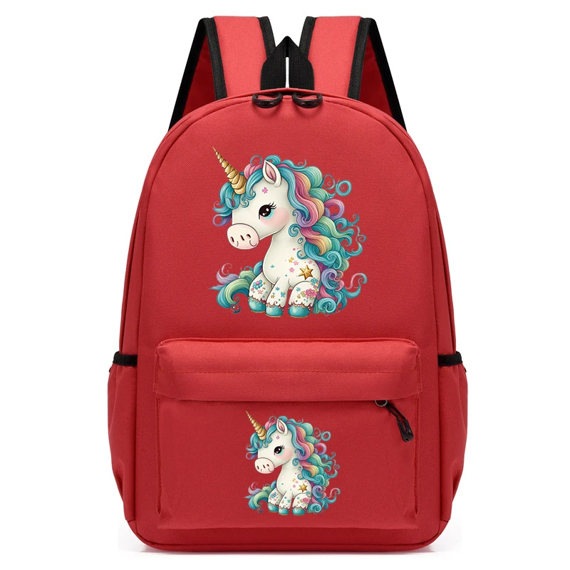 

Children's Backpack Cartoon Horse Print School Bags Kindergarten School Bag for Kids Baby Boys Girls Bookbag Anime Travel Bags