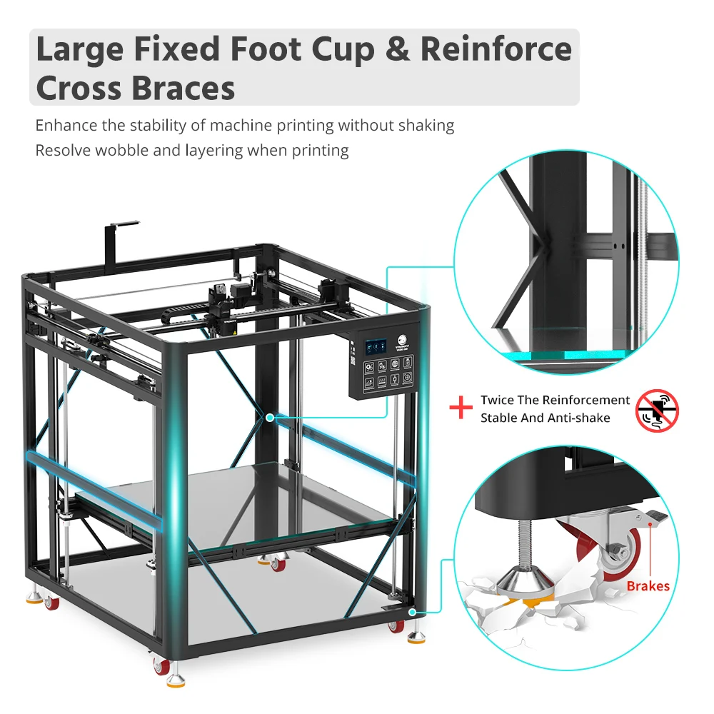 Imagem -04 - Tronxy Veho-impressora 3d de Grande Formato Impressora Faça Você Mesmo de Grande Formato Tamanho de Construção com 800x800x800 mm Direct Drive Auto-nivelamento Dual-axis Guide