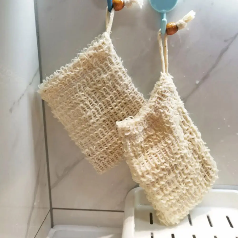 Soap Saver Bag with Drawstring Exfoliating Pouch Super Soft Drying Soap Exfoliating Net Reusable Foaming Drying Mesh Soap Bag