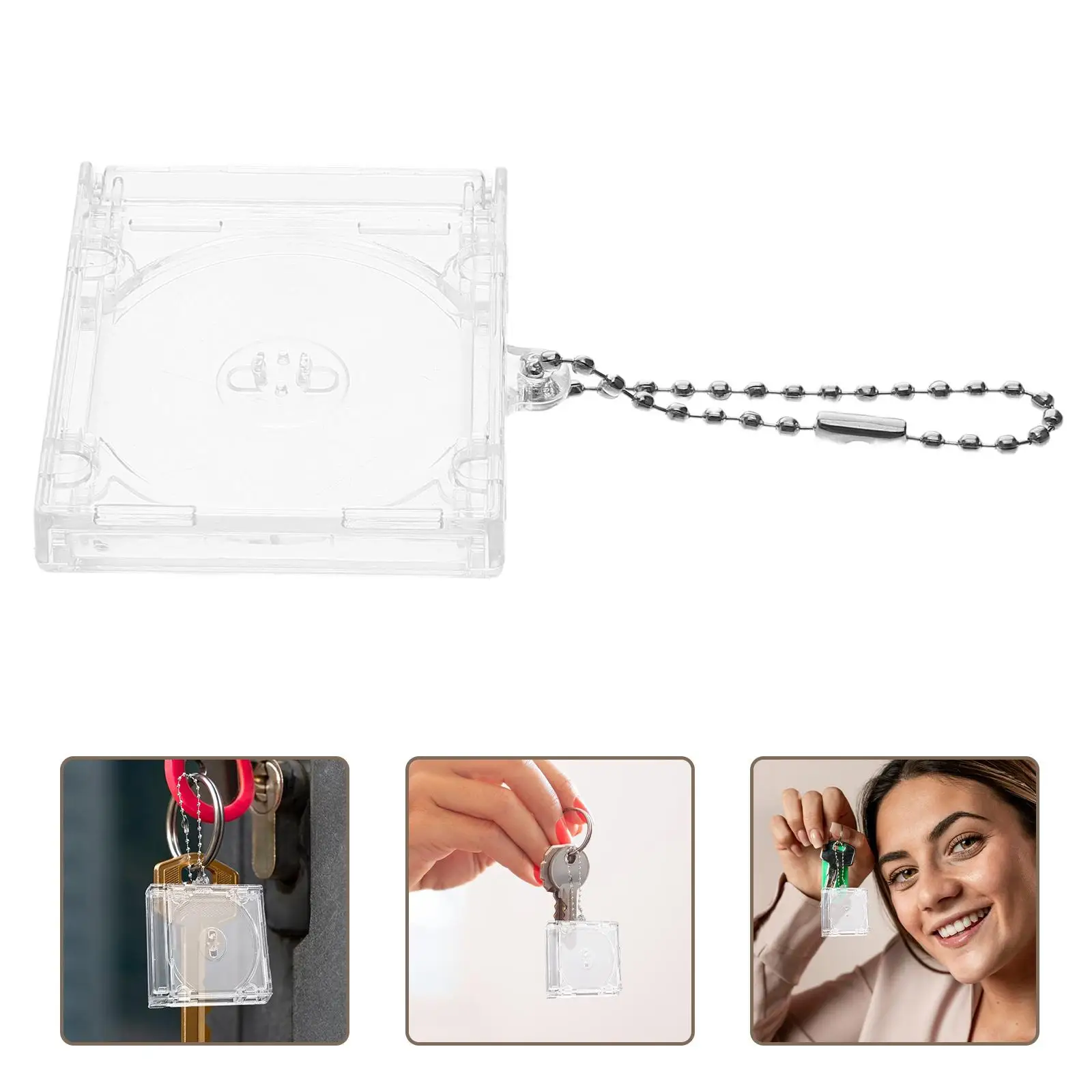 2 Pcs Bead Chain Case Keychain Man Mini Plastic Making Supplies DIY Keychains