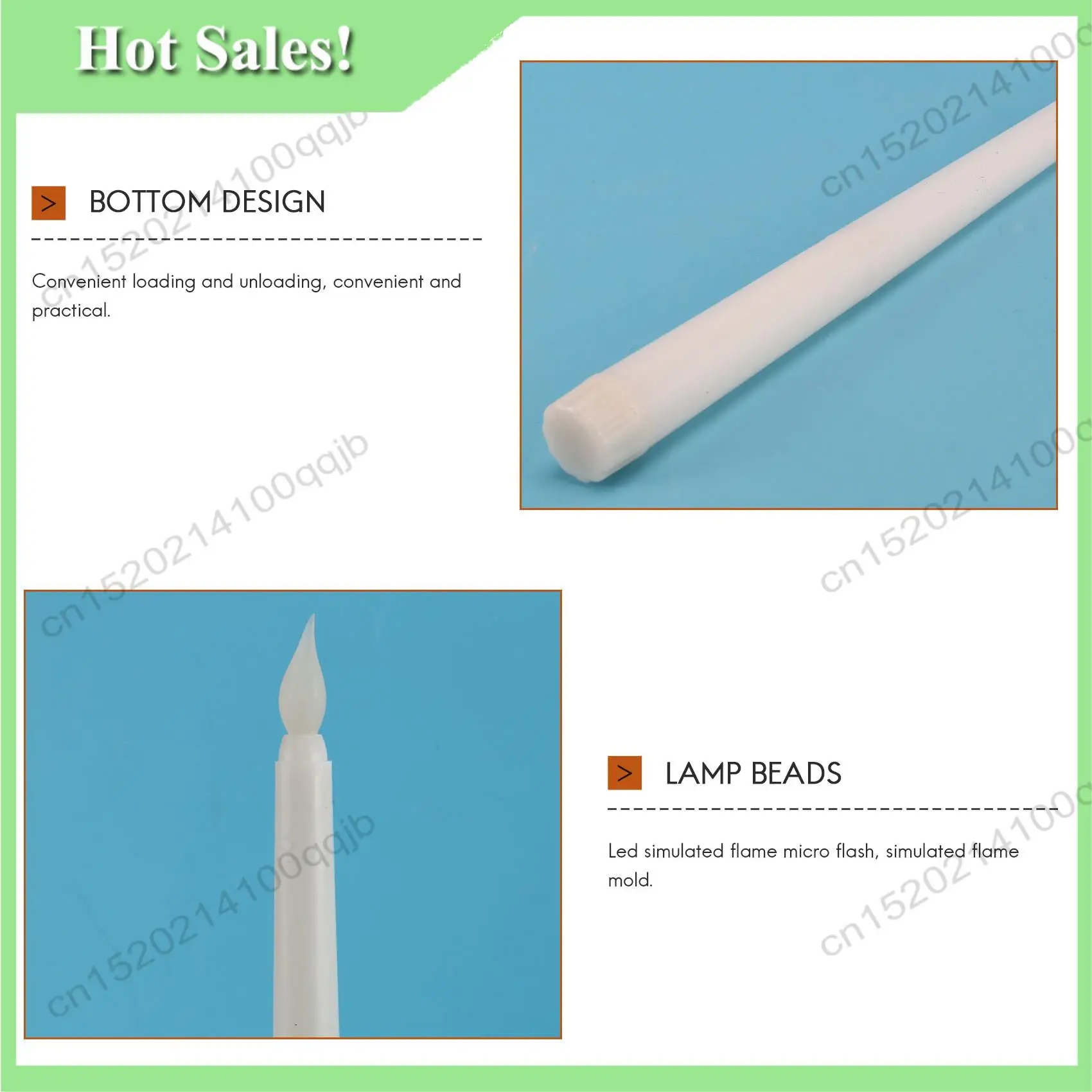 -FDDT 6Pcs LED Taper Candle For Dinner, Flickering Flameless Tapered Battery Operated Table Settings Weddings Birthday Parties