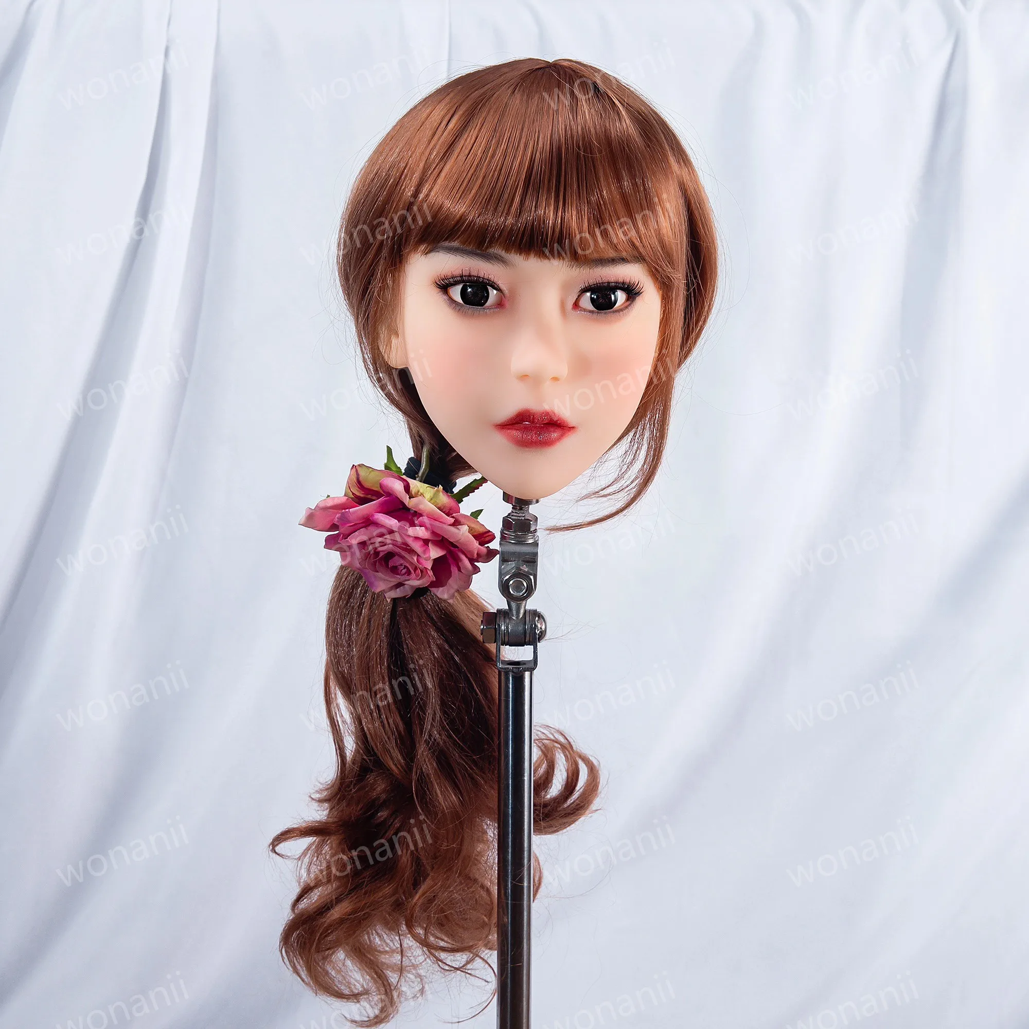 نموذج رأس أنثى جديد، مع شعر مستعار قابل للاستبدال، قابل للإدخال للرجال، لعبة للكبار، رأس دمية مثيرة، مادة TPE، نسيج ناعم، هدية عيد الميلاد