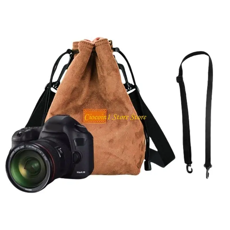 A3PC Camera Bag with Drawstring Camera Storage Bag Lens Case Portable Adjustable