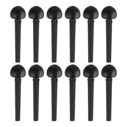 F1FD 12Pcs Ebony Oud Pegs Violin Oud Replacement Tuning Pegs Oud Accessories