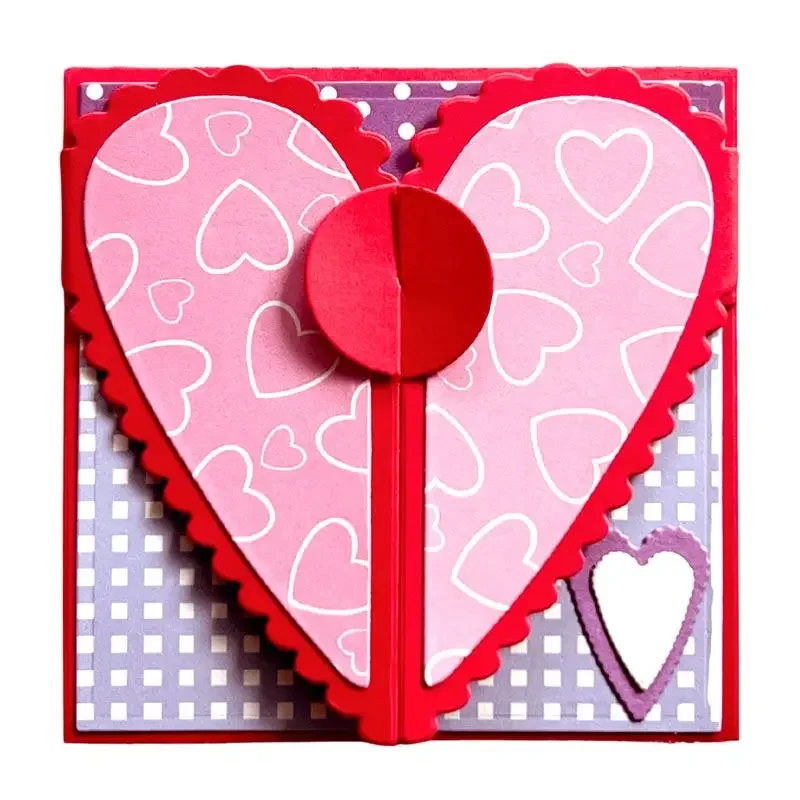 Heart Flip-It Interactive Pop-Up Stand-Up Metal Cutting Dies Scrapbook Diary Decoration Embossing Template Diy Greeting Card