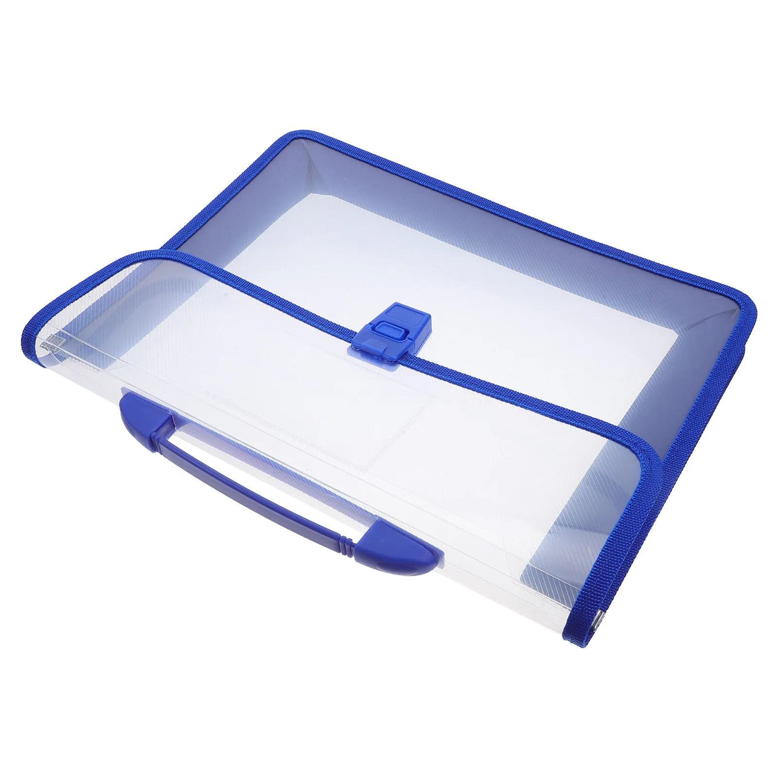 

1Set Transparent Waterproof File Folder Plastic Document Bag Expandable Snap Button Closure Label Card Portable Office Travel