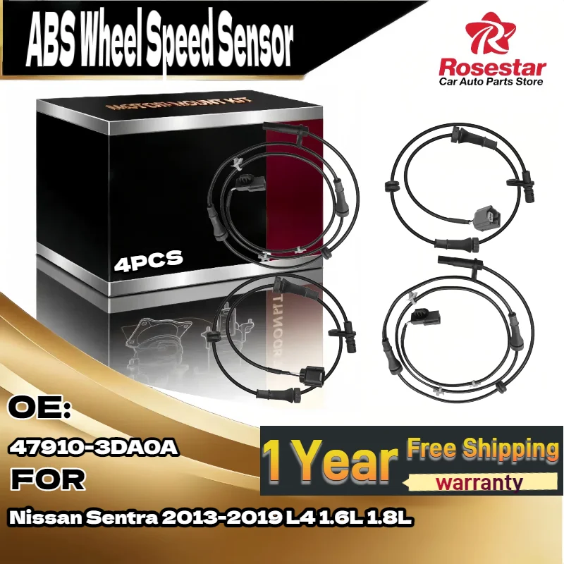 

4x датчик скорости переднего и заднего колеса ABS 47910-3DA0A для Nissan Sentra 2013-2019 L4 1.6L 1.8L