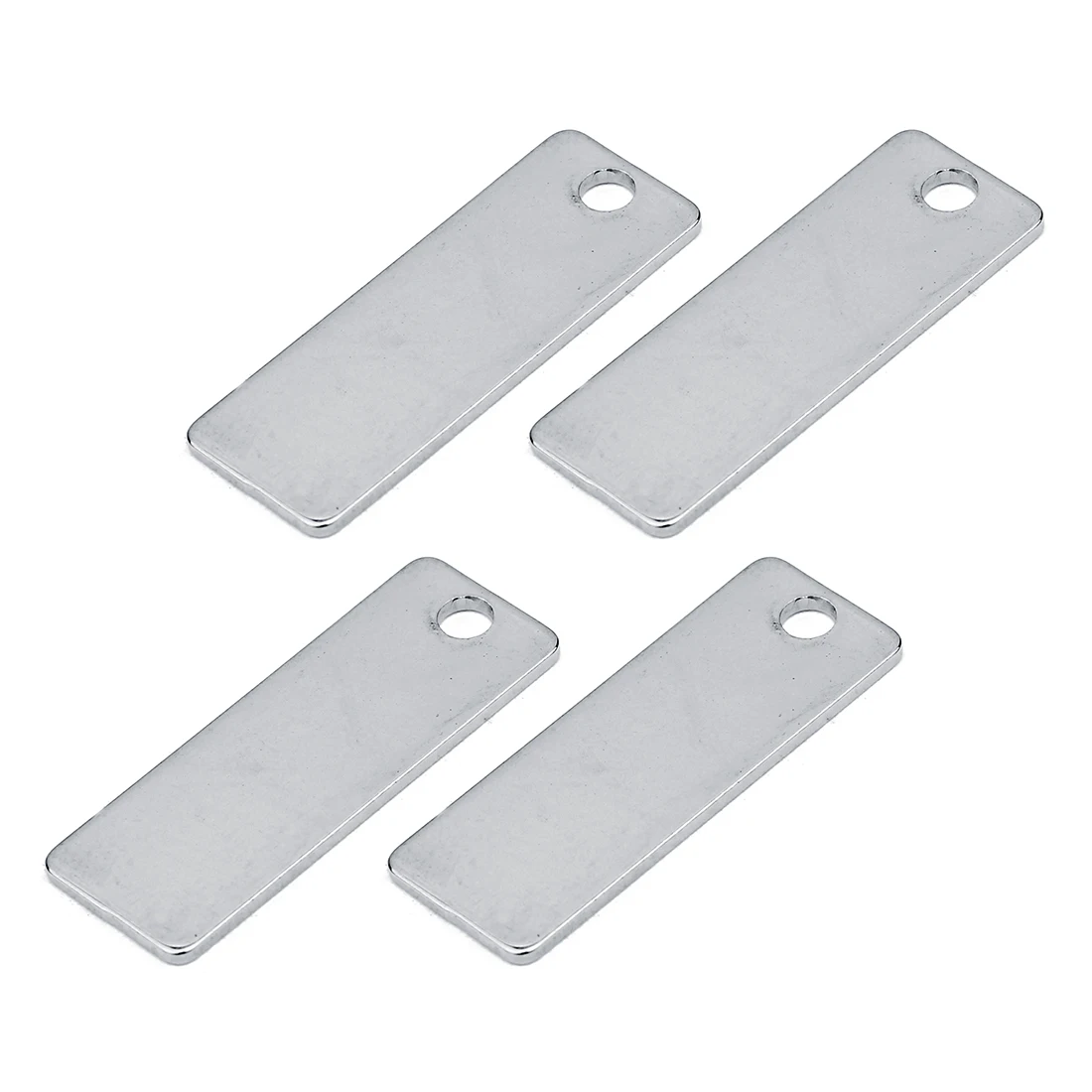 SAUVOO 10pcs Stainless Steel Rectangle Blank Charms Engrave Design Logo Tags For Necklace Keychain Bags Jewelry Findings