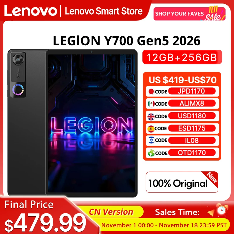 오리지널 레노버 리전 Y700 5세대 게이밍 태블릿 CN 버전 스냅드래곤 8 엘리트 Gen5 8.8인치 3K 165Hz 디스플레이 9000mAh 안드로이드 패드 PC