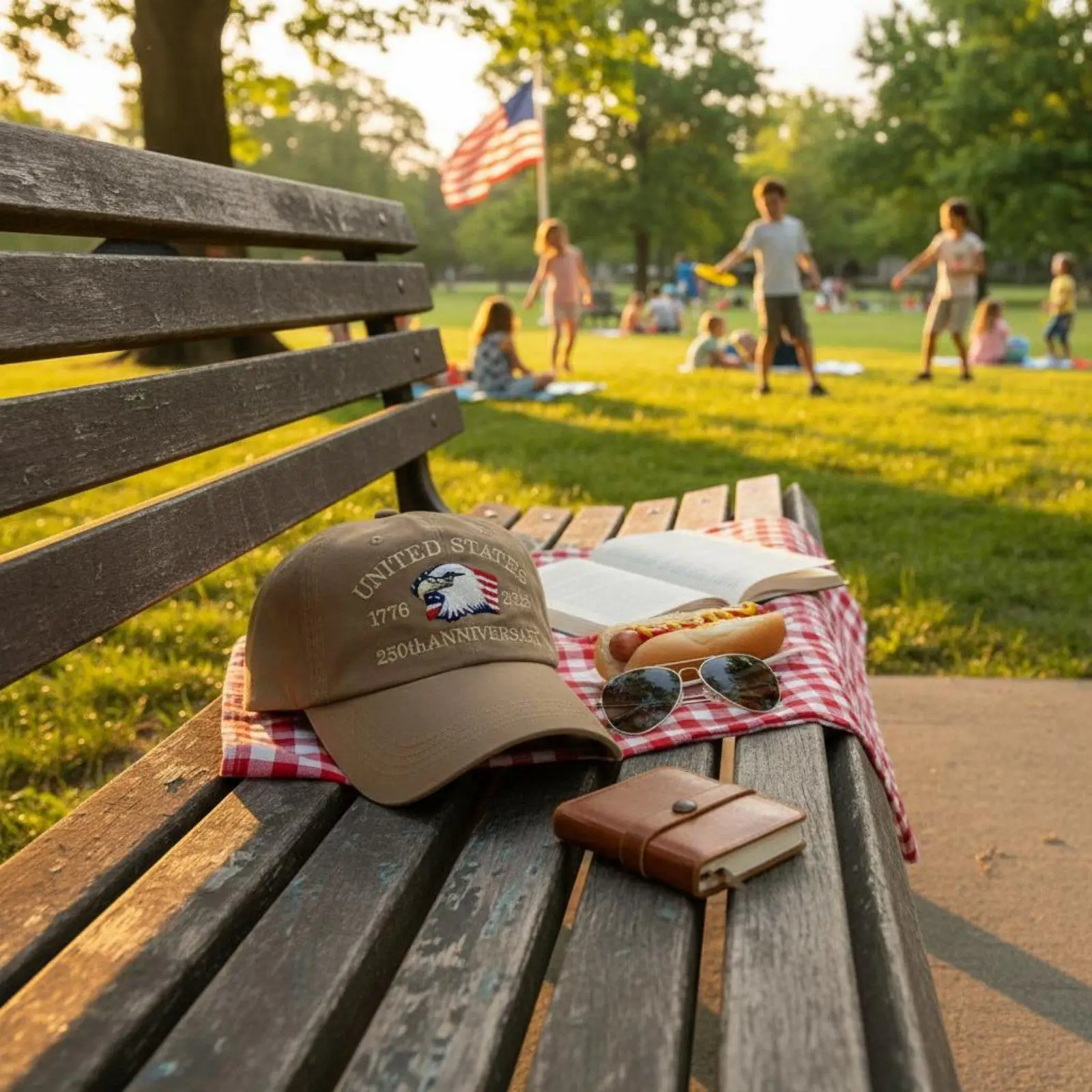 American 250th Anniversary Hat All-Gender Fit Patriotic Baseball Cap Structured Front Embroidered Cap for Countrywide Holidays