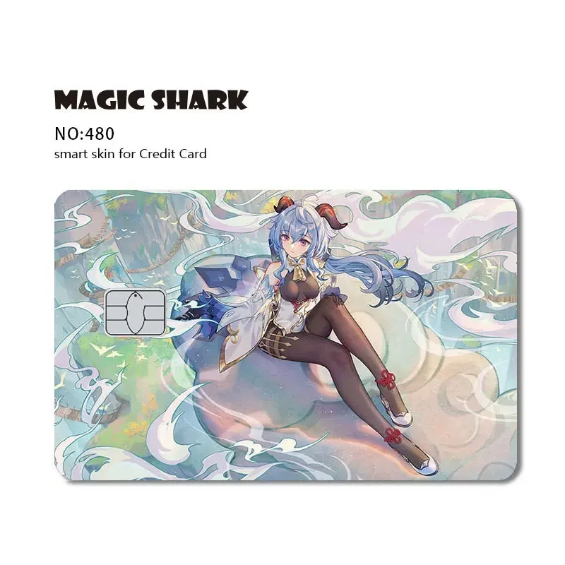 Magic Shark การ์ตูนกระต่ายนักรบดอกไม้อะนิเมะช็อกโกแลต PVC สติกเกอร์ฟิล์มผิวสําหรับเดบิตบัตรเครดิต