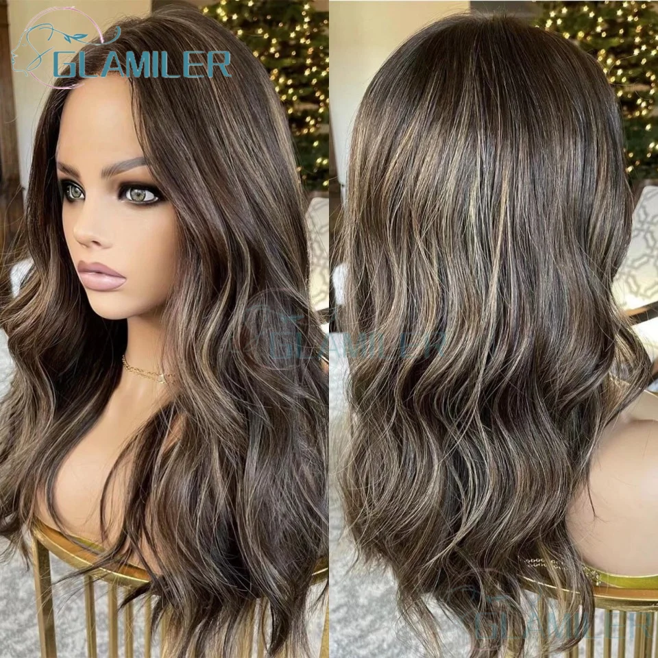 

200% Density Body Wave 13x6 Lace Frontal Wig Human Hair Highlight Lace Front Wigs 5x5 Silk Top Closure Preplucked Wig for Women