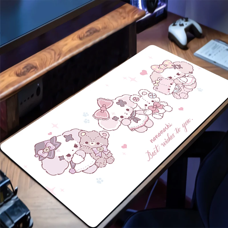 Alas Mouse Gaming Desain Anjing Kecil Yang Manis Alas Meja Tepi Jahitan Karet Anti Selip Alas Keyboard Alas Mouse untuk Gamer dan Pekerjaan Kantor