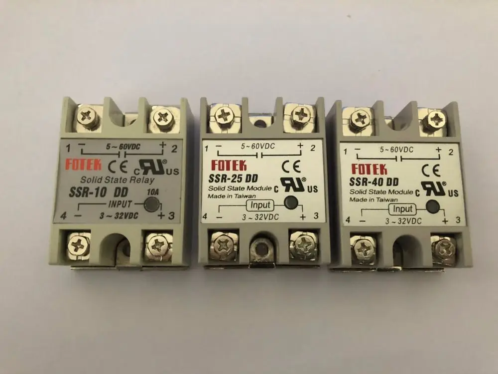 DC-DC Single Phase Solid State Relay DC DC SSR Module 10A 25A 40A DD Input Voltage 3-32V 12V DC TO 5-60V DC Output Load