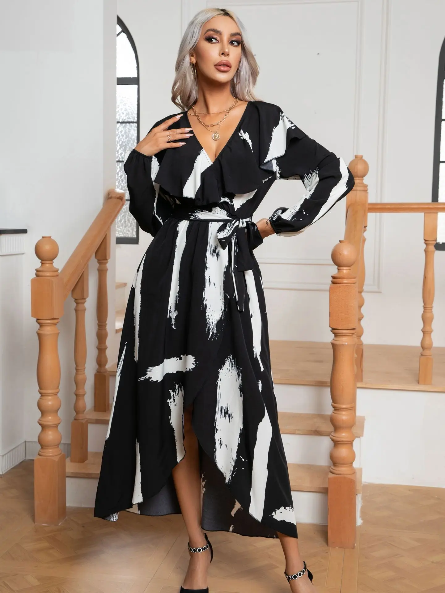 Long Sleeve Dresses Long Skirt 2025 Women's New Vestidos Elegantes Para Mujeres Robe Femmes Abiti Lunghi Uzun Elbiseler