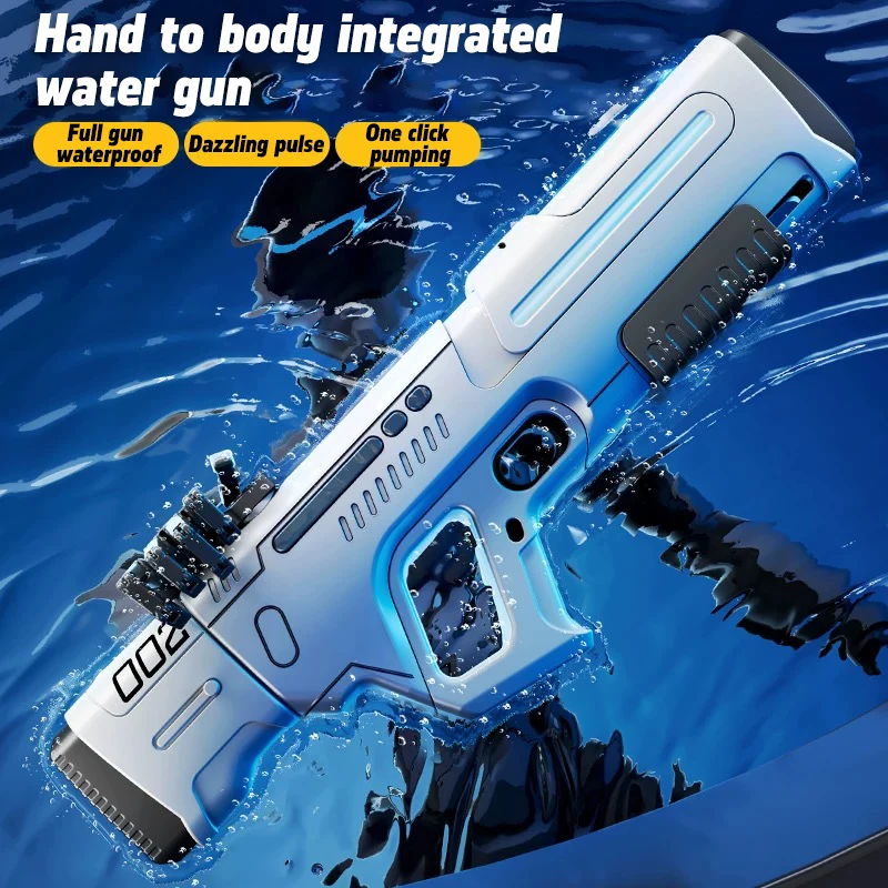 Super Fully Automatic Water Gun Toy With LED Continuou Shooting Water Pistol Spray Blaster Summer Beach Pool Toy for  Adult Gift