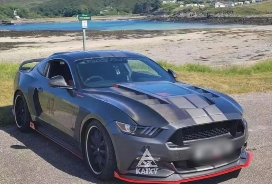 KXY GTSS Style New Carbon Fiber Black Mesh Front Engine Hood for Mustang Bonnet 2015-2023 with 100% Fitment 6