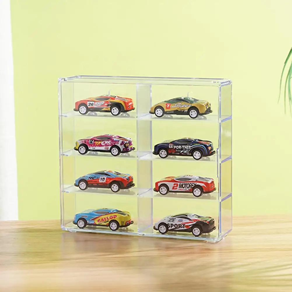 Toy Car Model Display Stand 8 Grid 1:64 Figure Storage Box Display Case Stackable For Hot Wheel Dustproof Display Protectio T0Q1