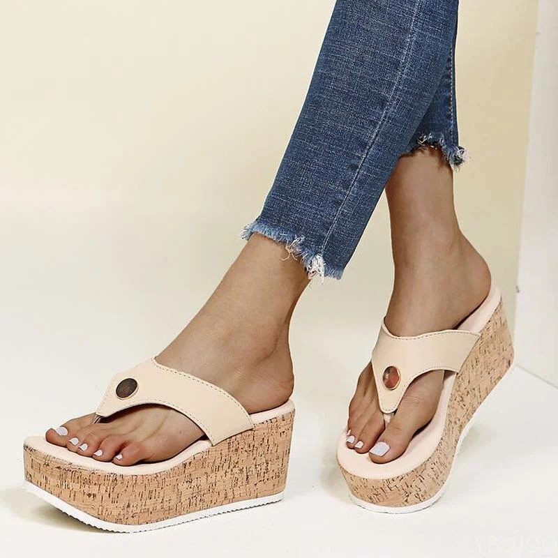 2022 Summer Women\'s Shoes Women Plus Size Beach Women Sandals Wedge Slippers Women Platform Sandals Zapatillas Muje