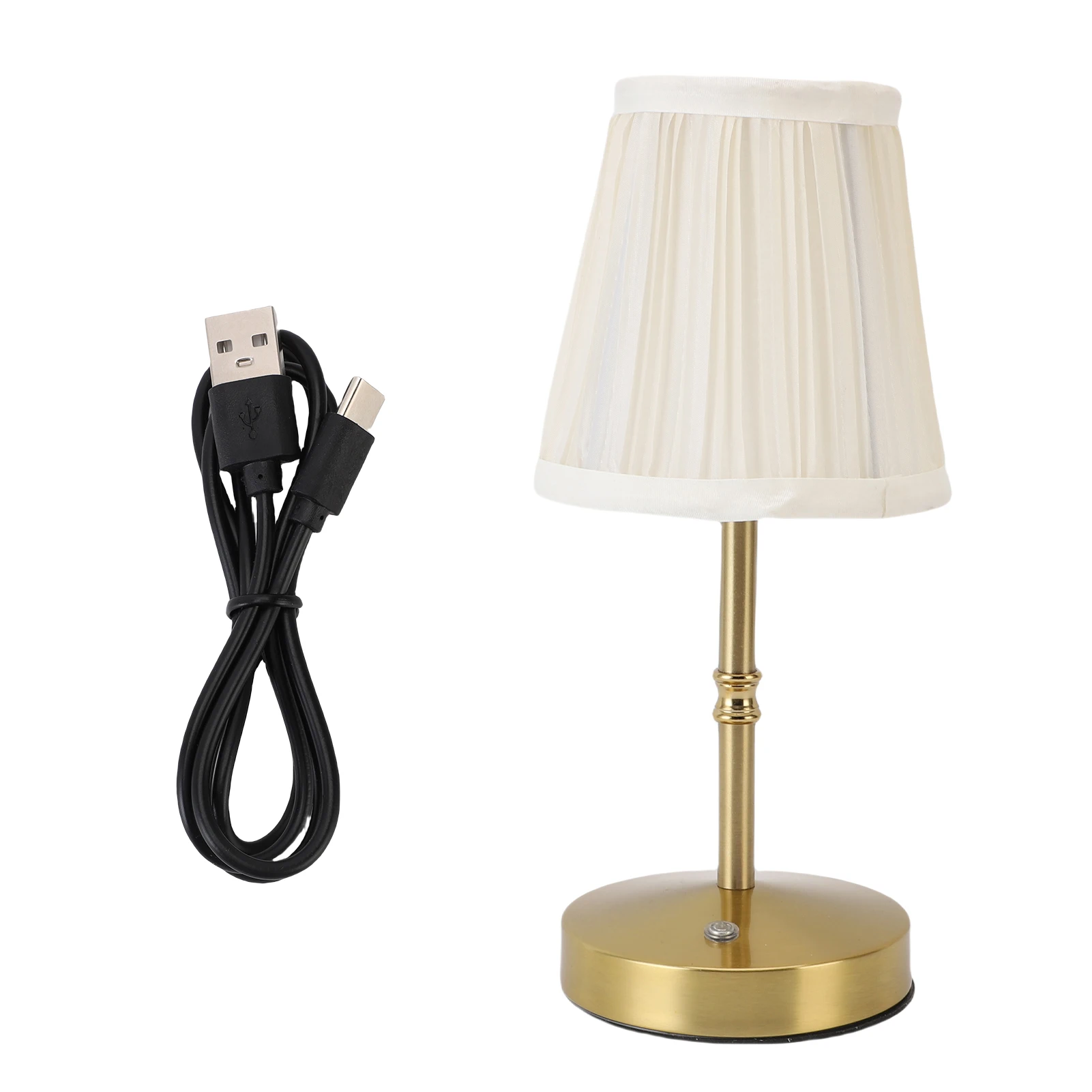 

Винтажная настольная лампа с тканевым абажуром, беспроводная светодиодная настольная лампа с сенсорным управлением, 3 цветовых температуры, диммируемый прикроватный ночник