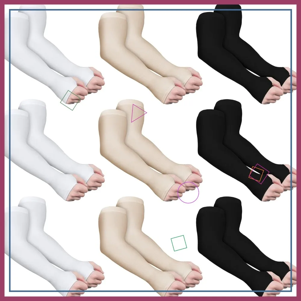 

9 Pairs Elder Skin Protector Sleeves Thin Arm Sleeve Bruise Protective from Abrasions Tear Sun Exposure Compression