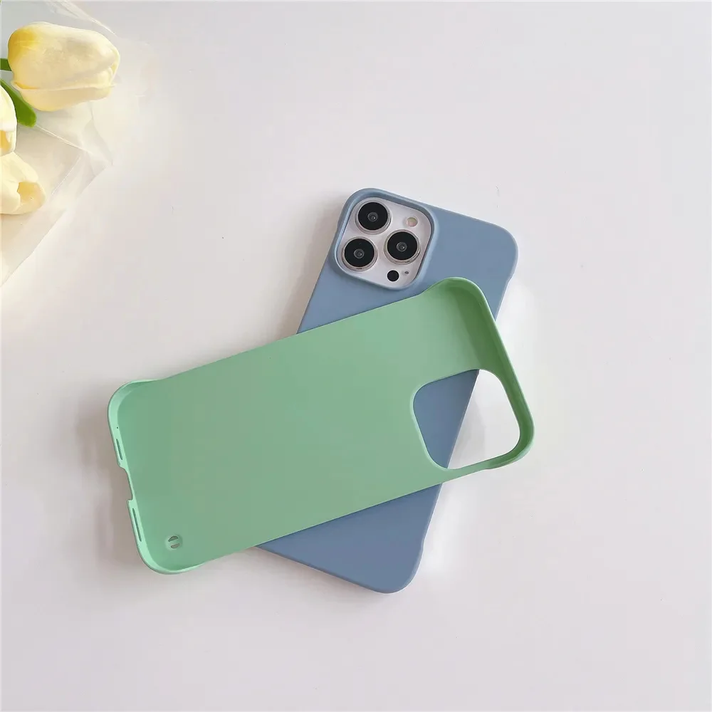 Ultra Thin Frameless Matte Phone Case For iPhone 15 14 11 12 13 Pro Max Mini XR X XS 7 8 Plus Luxury Candy Color Hard PC Cover