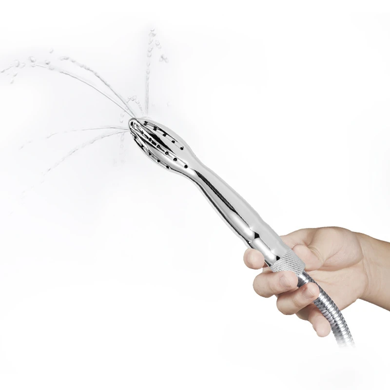 1PC New Aluminum Alloy Silver Bidet Anal Enema Shower Head Anus Cleaning Wash Douche Portable Sprayer Thread G1/2'