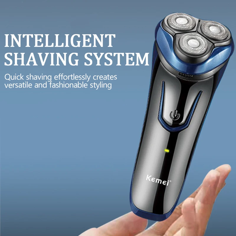Kemei-男性用充電式コードレスシェーバー,電気シェーバー,フローティングヘッド,ポップアップ