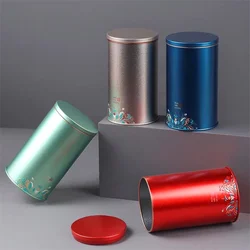 Large Capacity Tea Tin Can Box Tinplate Sealed Jar Packaging Box Metal Round Tank Dry Nut Candy Storage Container Gift Case