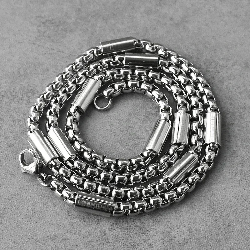 صندوق دائري سلسلة للرجال والنساء ، ستانلس ستيل ، مجوهرات للجنسين ، لون فضي ، 5 مللي متر ، 24"